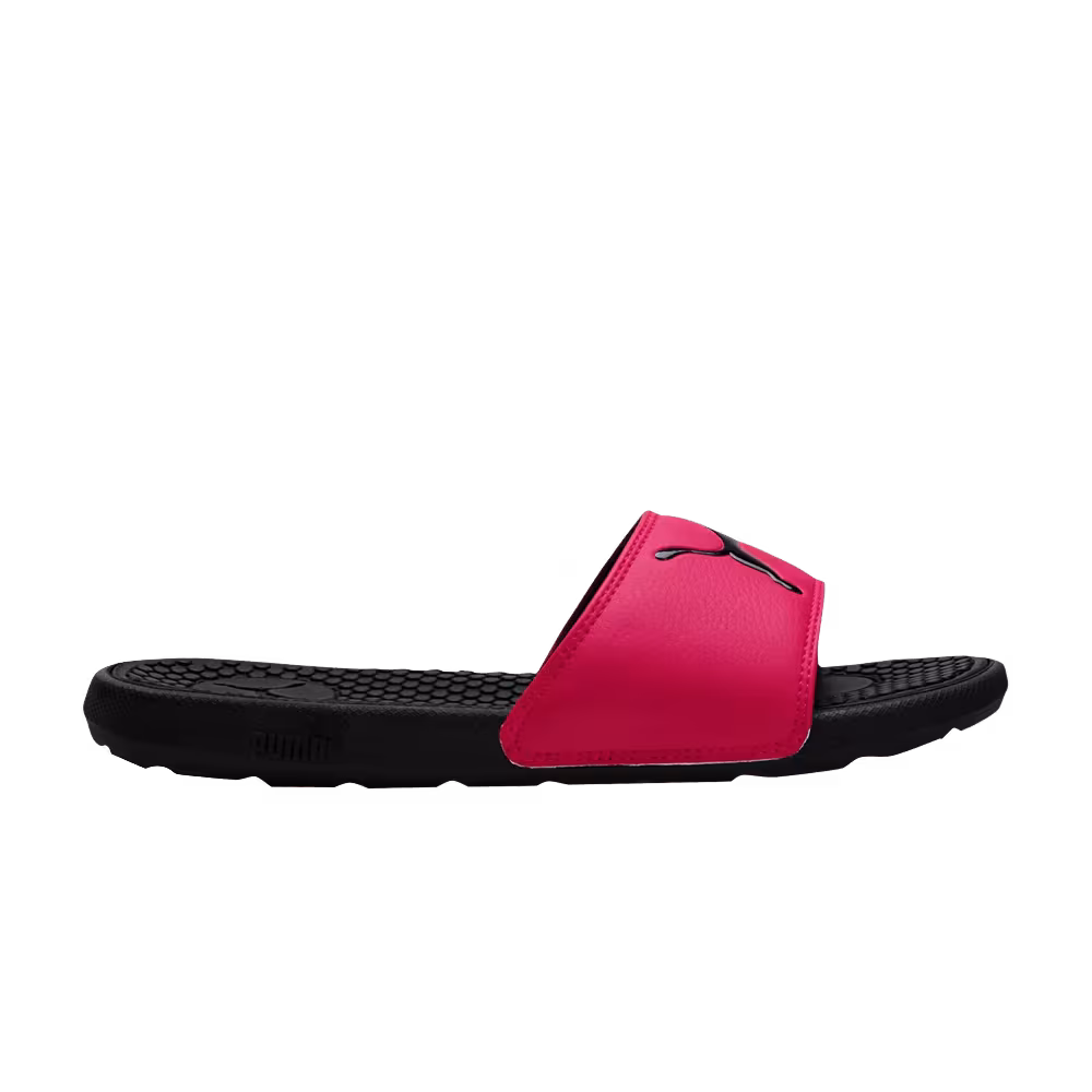 Puma Women's Cool Cat Sport Slides Black Bright Rose