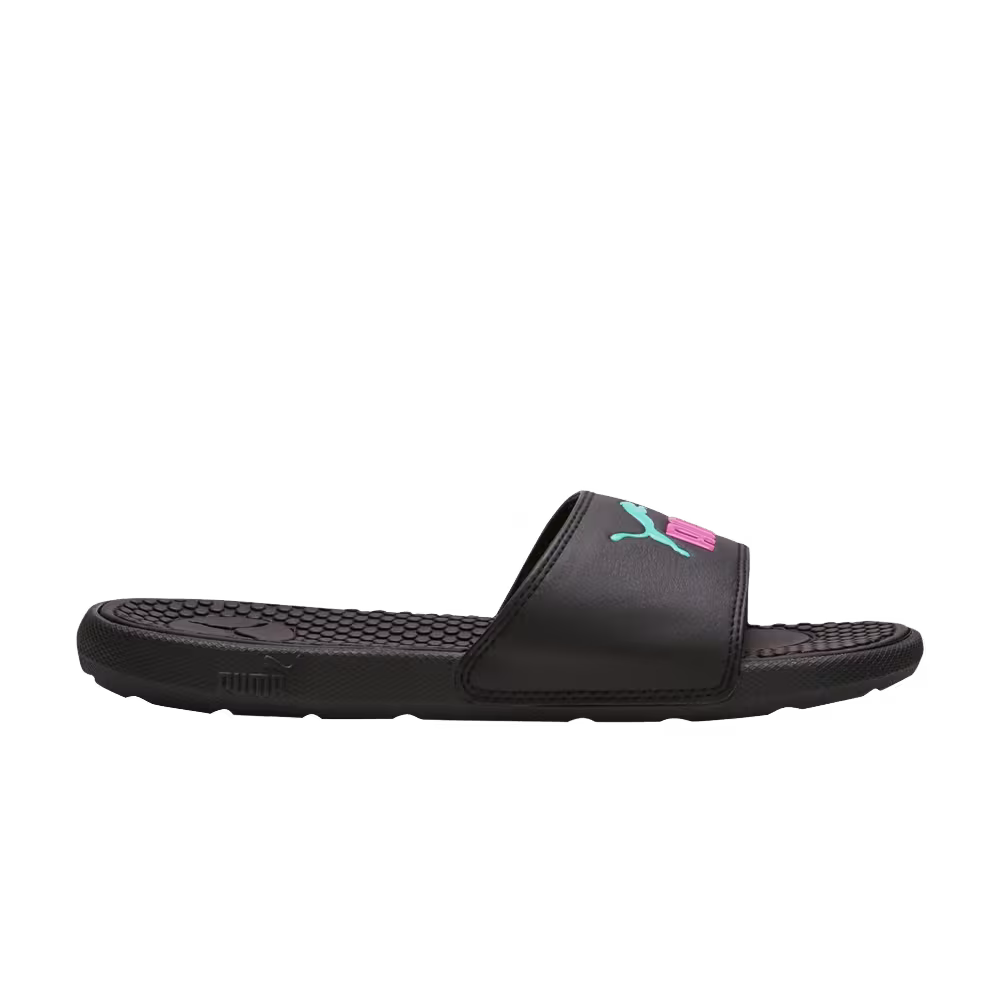 Puma Women's Cool Cat Slides Black Luminous Pink