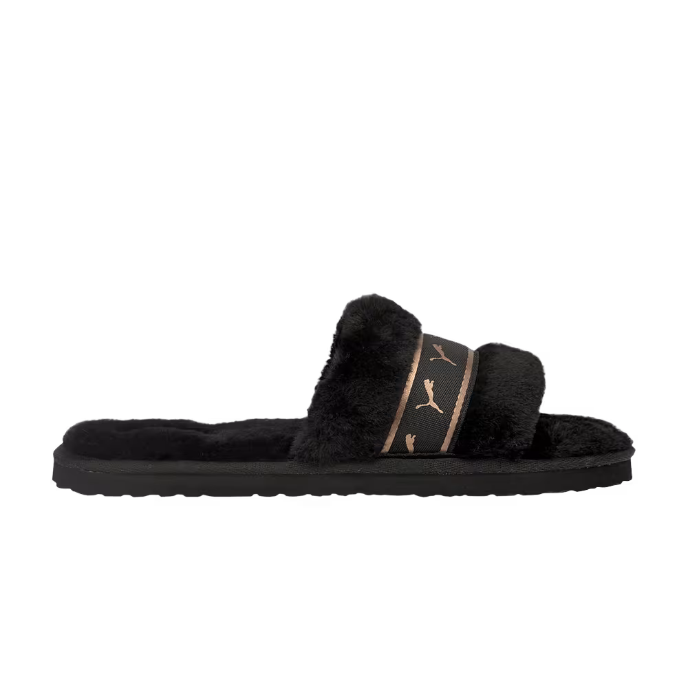 Puma Women's Fluff Remix Slide Black Rose Gold