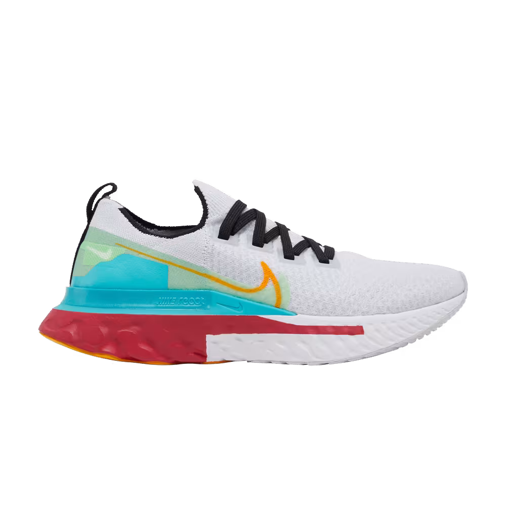 Nike Women's React Infinity Run Flyknit Premium Pure Platinum Cardinal Red