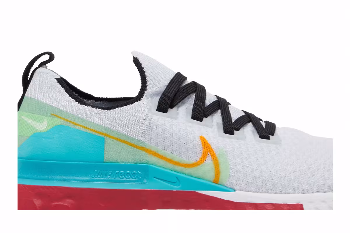 Nike Women's React Infinity Run Flyknit Premium Pure Platinum Cardinal Red, view 3