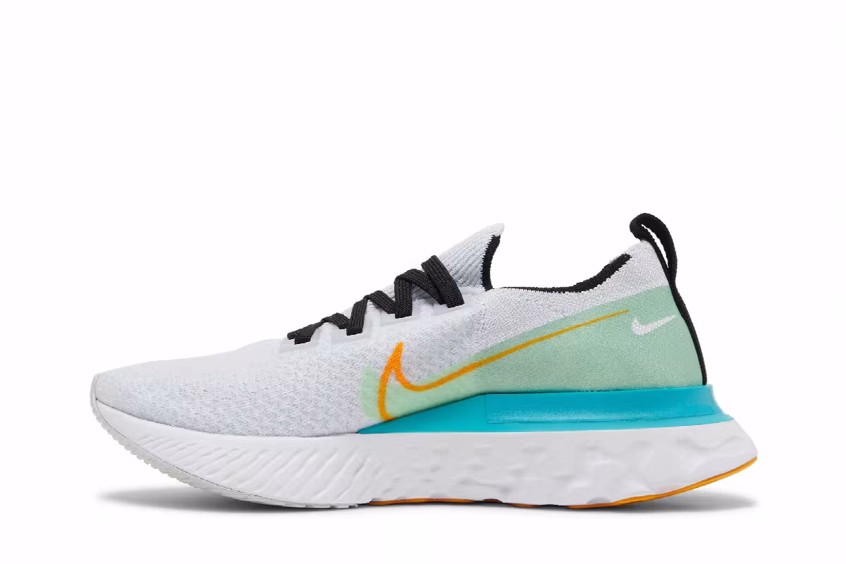 Nike Women's React Infinity Run Flyknit Premium Pure Platinum Cardinal Red, view 4