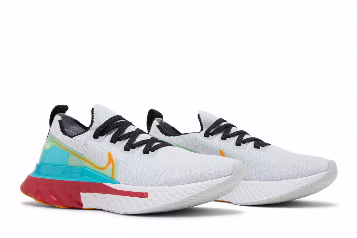 Nike Women's React Infinity Run Flyknit Premium Pure Platinum Cardinal Red, view 9