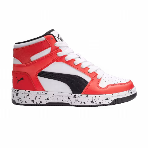 Puma Rebound LayUp Speckle Big Kid 'White High Risk Red'