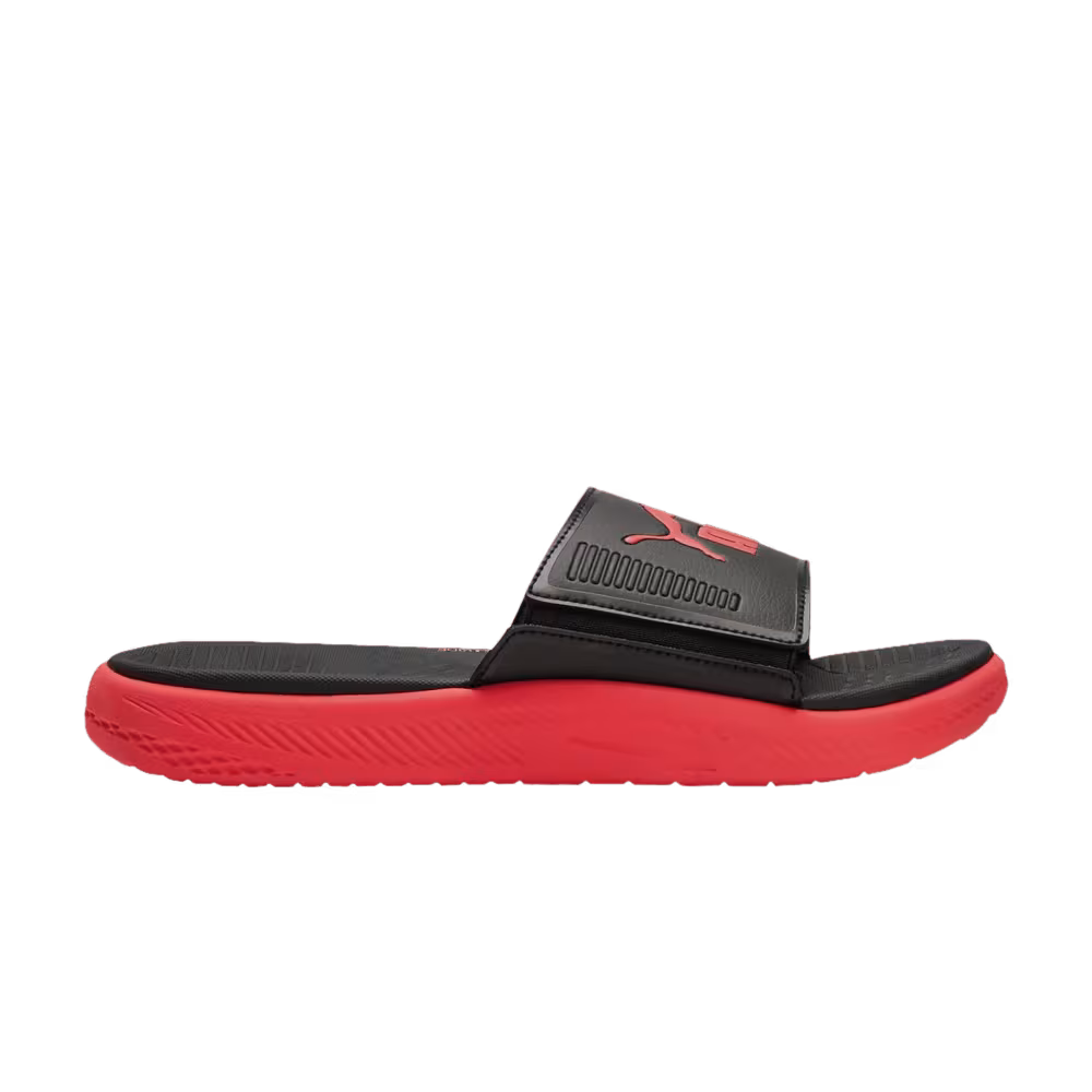 Puma Softride Slide Black High Risk Red