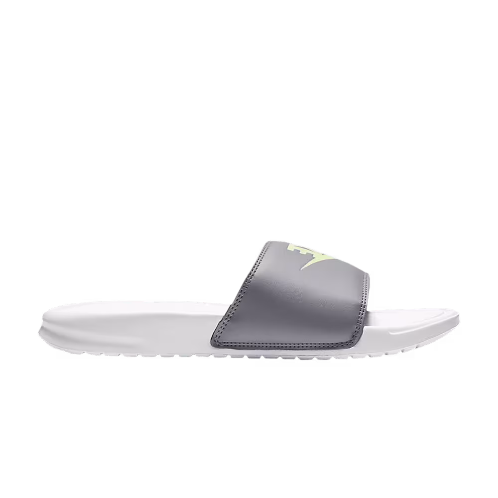 Nike Women's JDI Benassi Slides Wolf Grey Volt