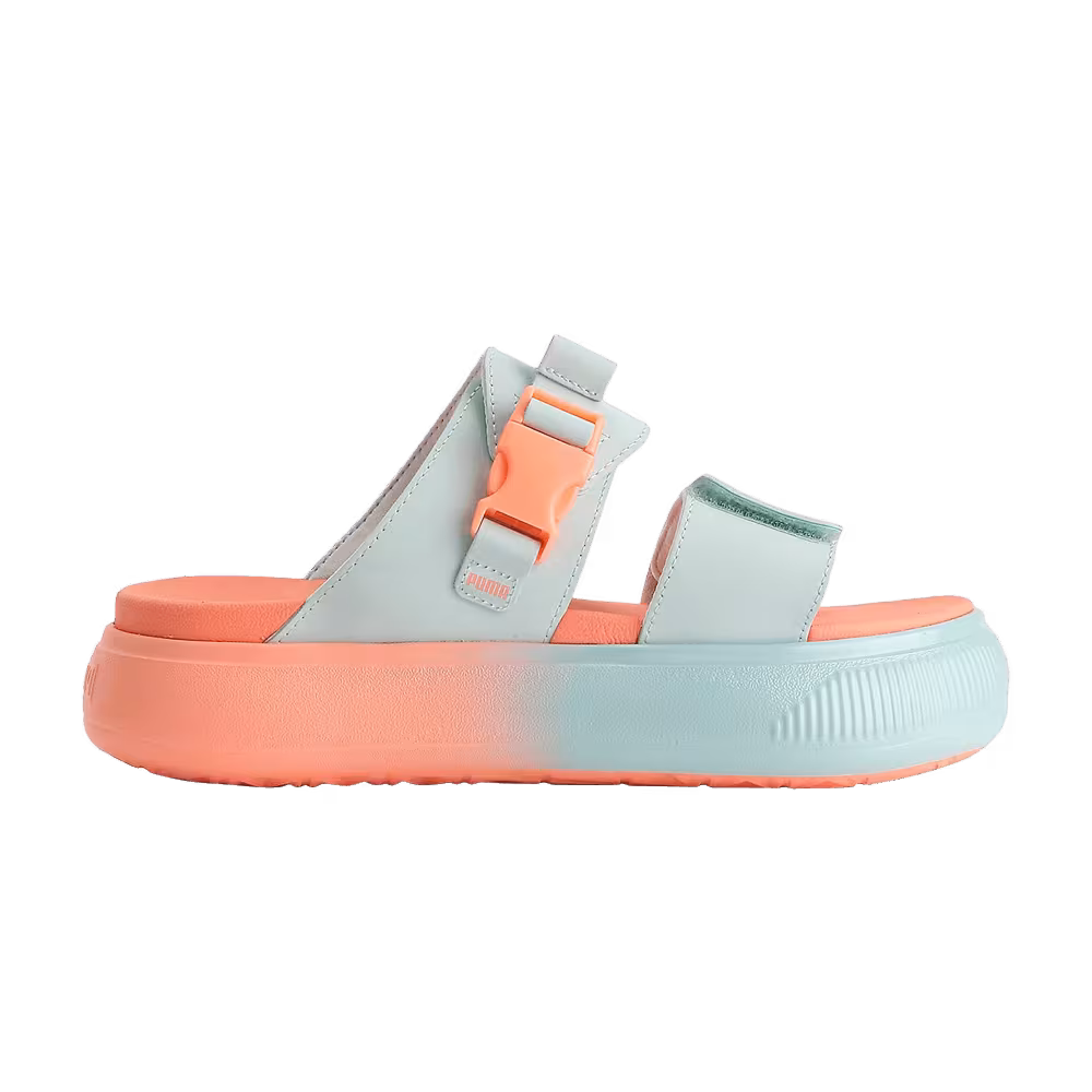 Puma Women's Suede Mayu Slide Summer Camp - Nitro Blue Peach Pink