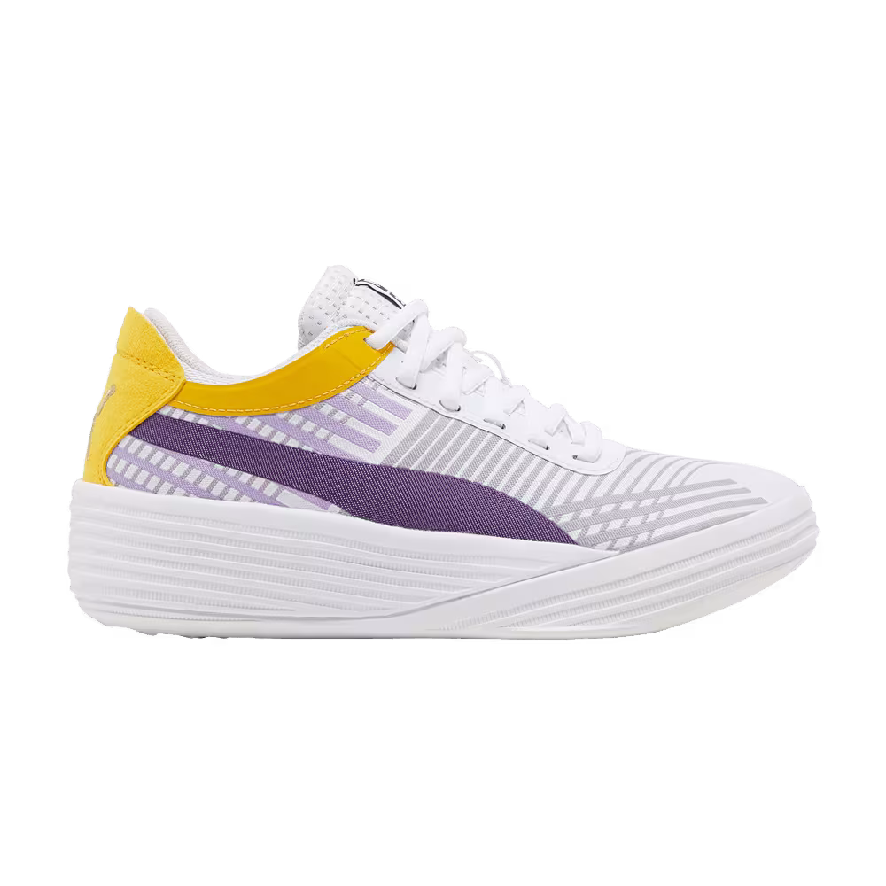 Puma Clyde All-Pro Jr White Spectra Yellow