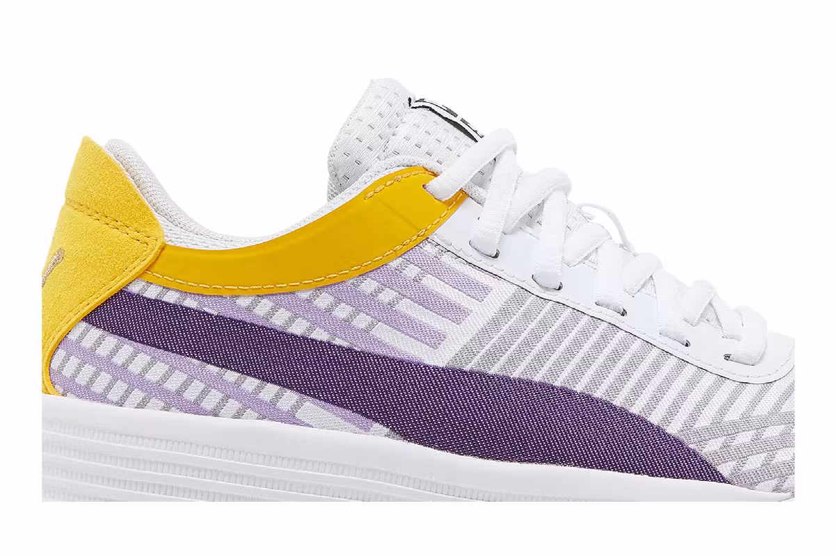 Puma Clyde All-Pro Jr White Spectra Yellow, view 3