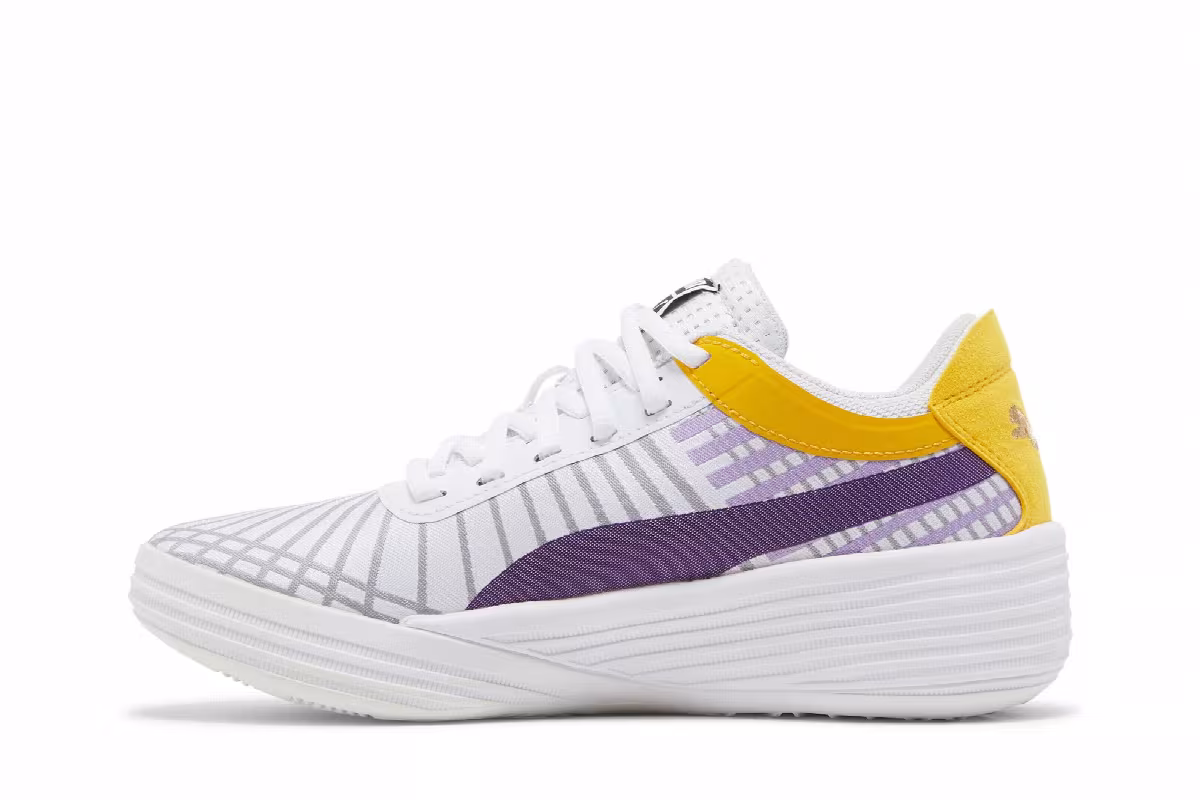 Puma Clyde All-Pro Jr White Spectra Yellow, view 4