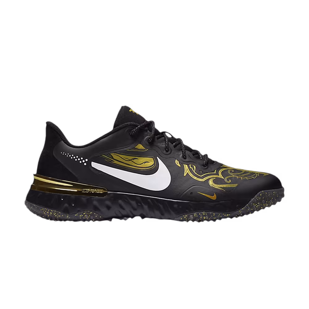 Nike Alpha Huarache Elite 3 Turf Premium Black Metallic Vivid Gold