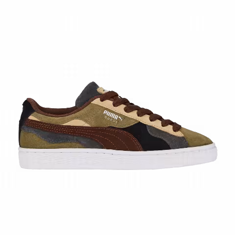 Puma Suede Big Kid 'Camowave - Olive Chestnut Brown'