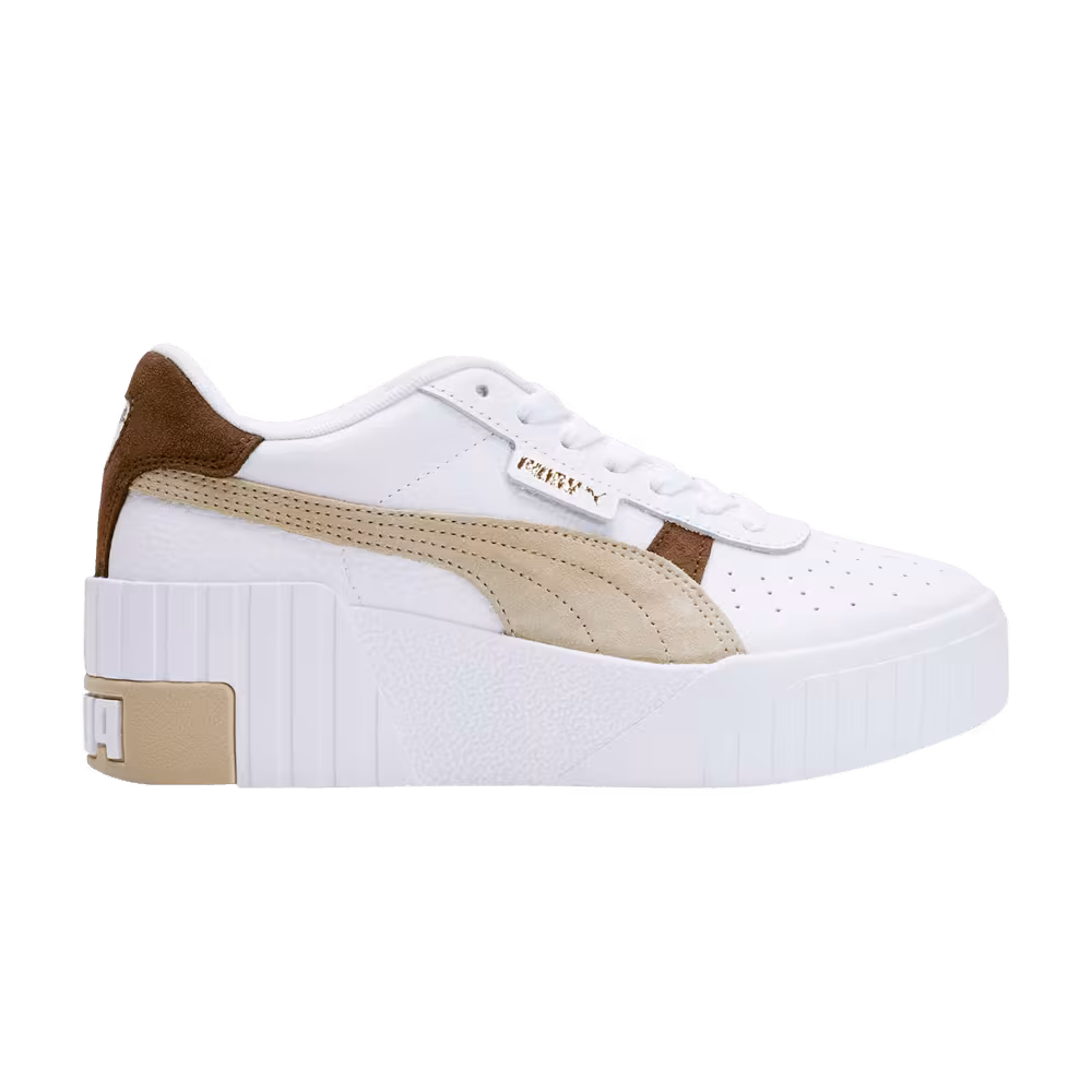 Puma Women's Cali Wedge Mix White Chestnut Brown