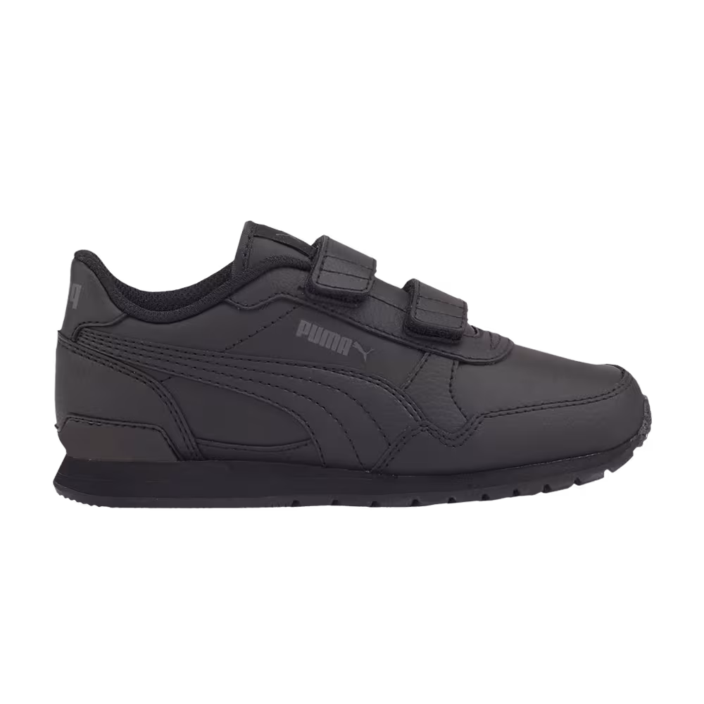 Puma ST Runner v3 Leather Little Kid Triple Black