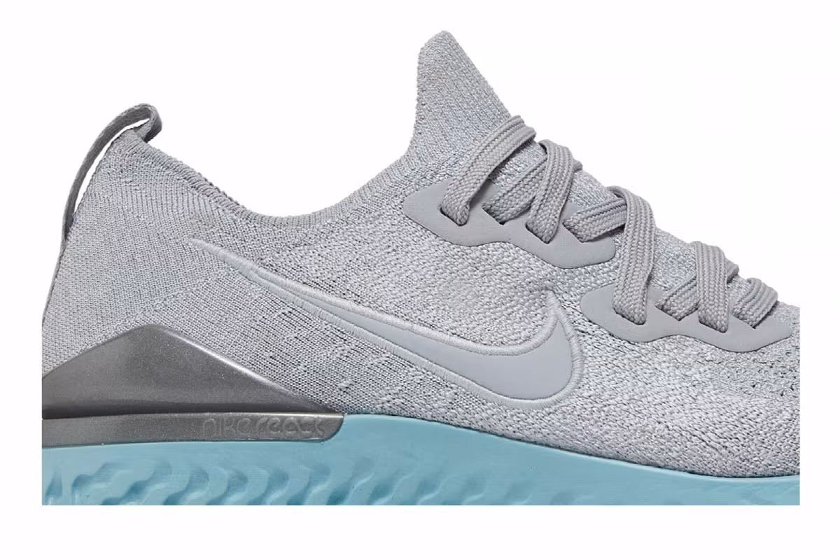 Nike Women's Epic React Flyknit 2 Wolf Grey Ocean Bliss, view 3