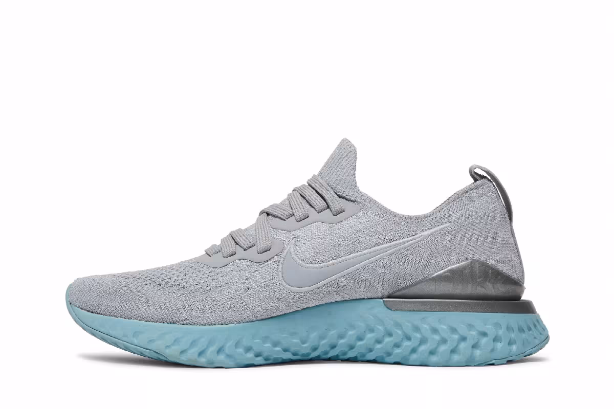 Nike Women's Epic React Flyknit 2 Wolf Grey Ocean Bliss, view 4