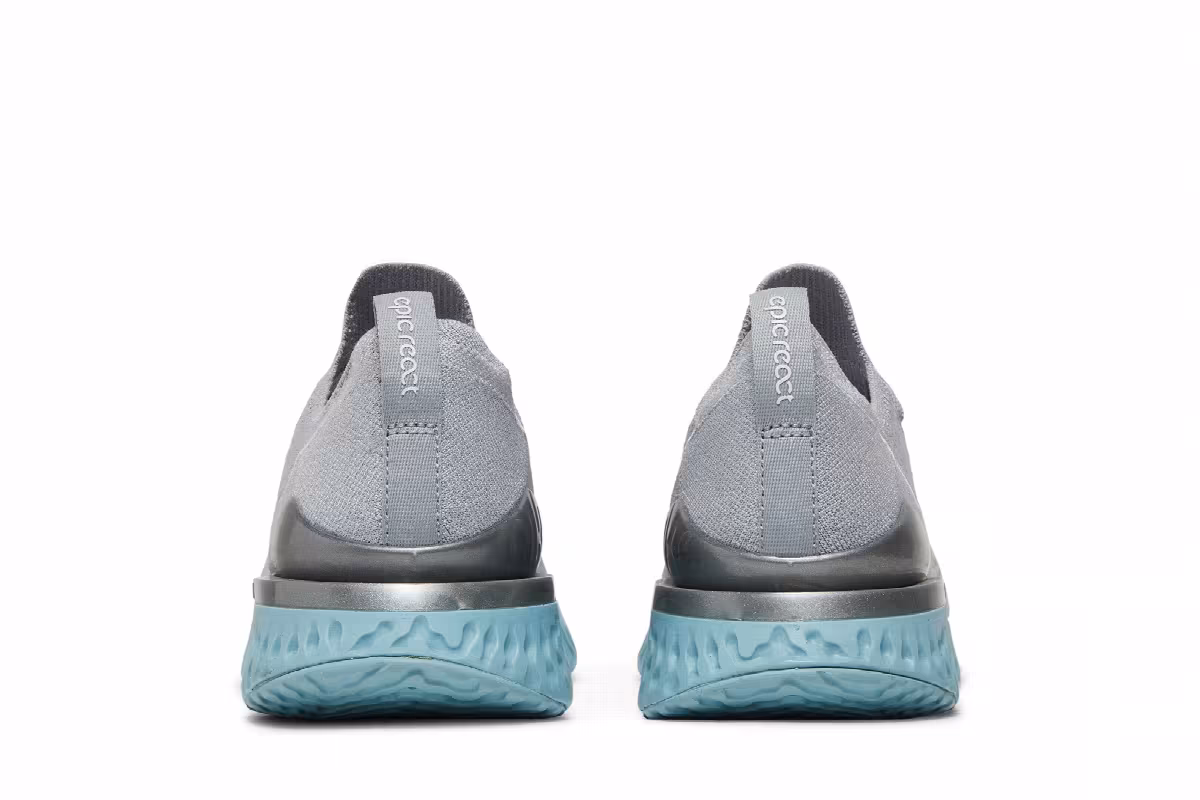 Nike Women's Epic React Flyknit 2 Wolf Grey Ocean Bliss, view 7