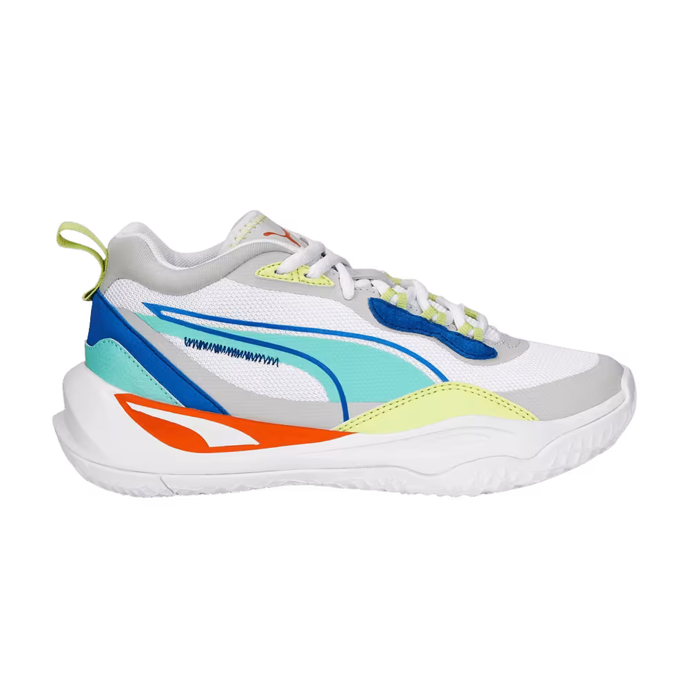 Puma Playmaker Jr White Mint Victoria Blue