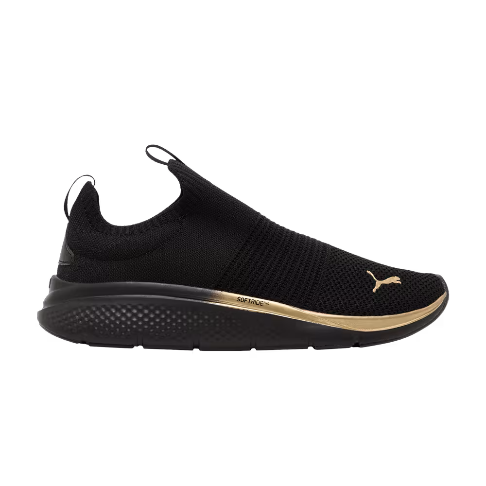 Puma Women's Softride Pro Echo Slip-On Metal - Black Gold