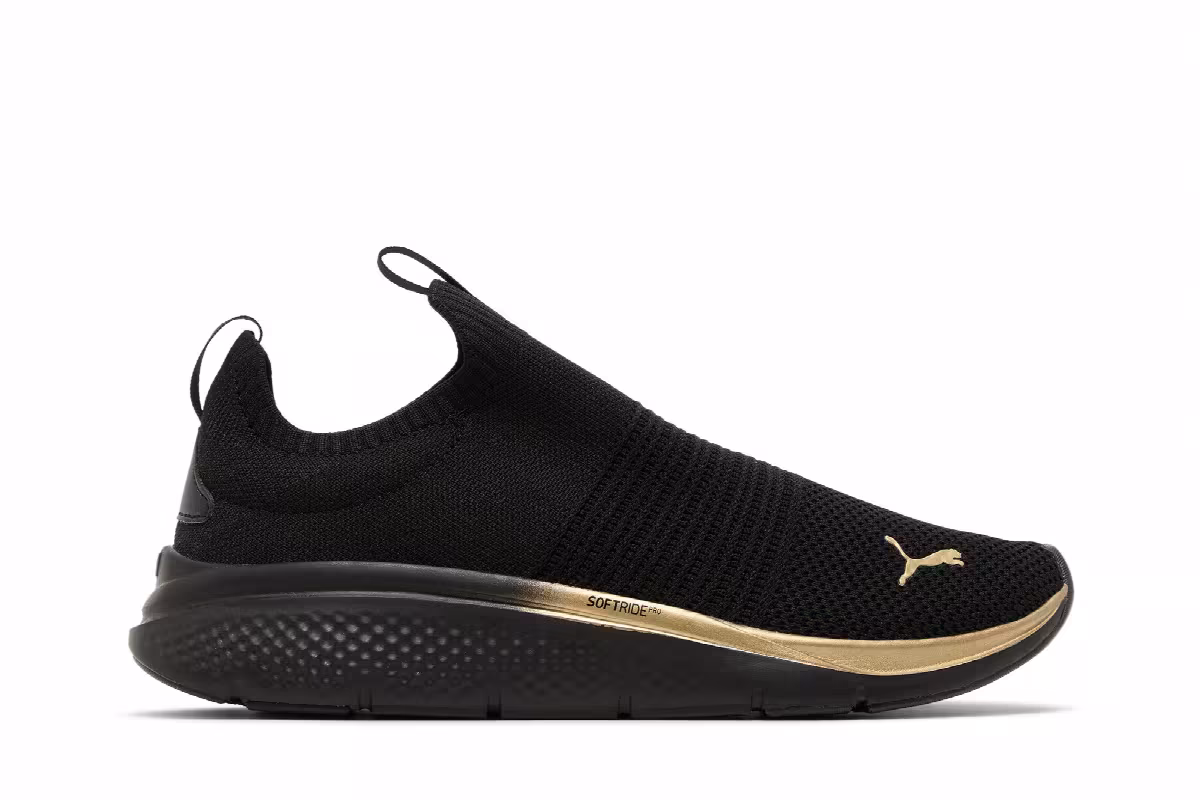 Puma Women's Softride Pro Echo Slip-On Metal - Black Gold, view 2