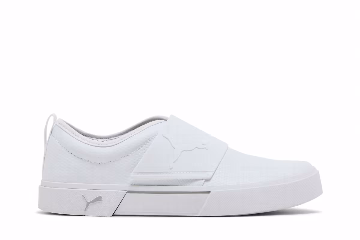 Puma El Rey II Slip-On Perf Leather White Grey Violet, view 2
