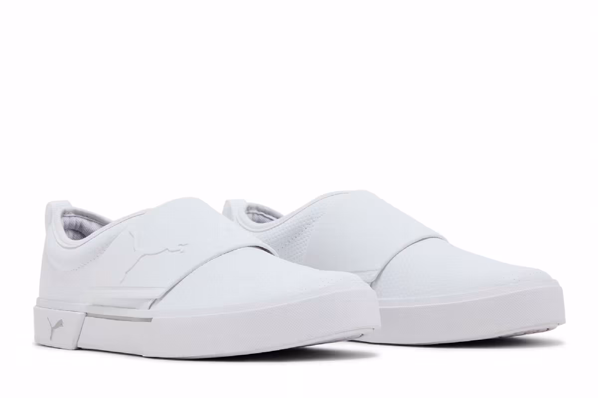 Puma El Rey II Slip-On Perf Leather White Grey Violet, view 9
