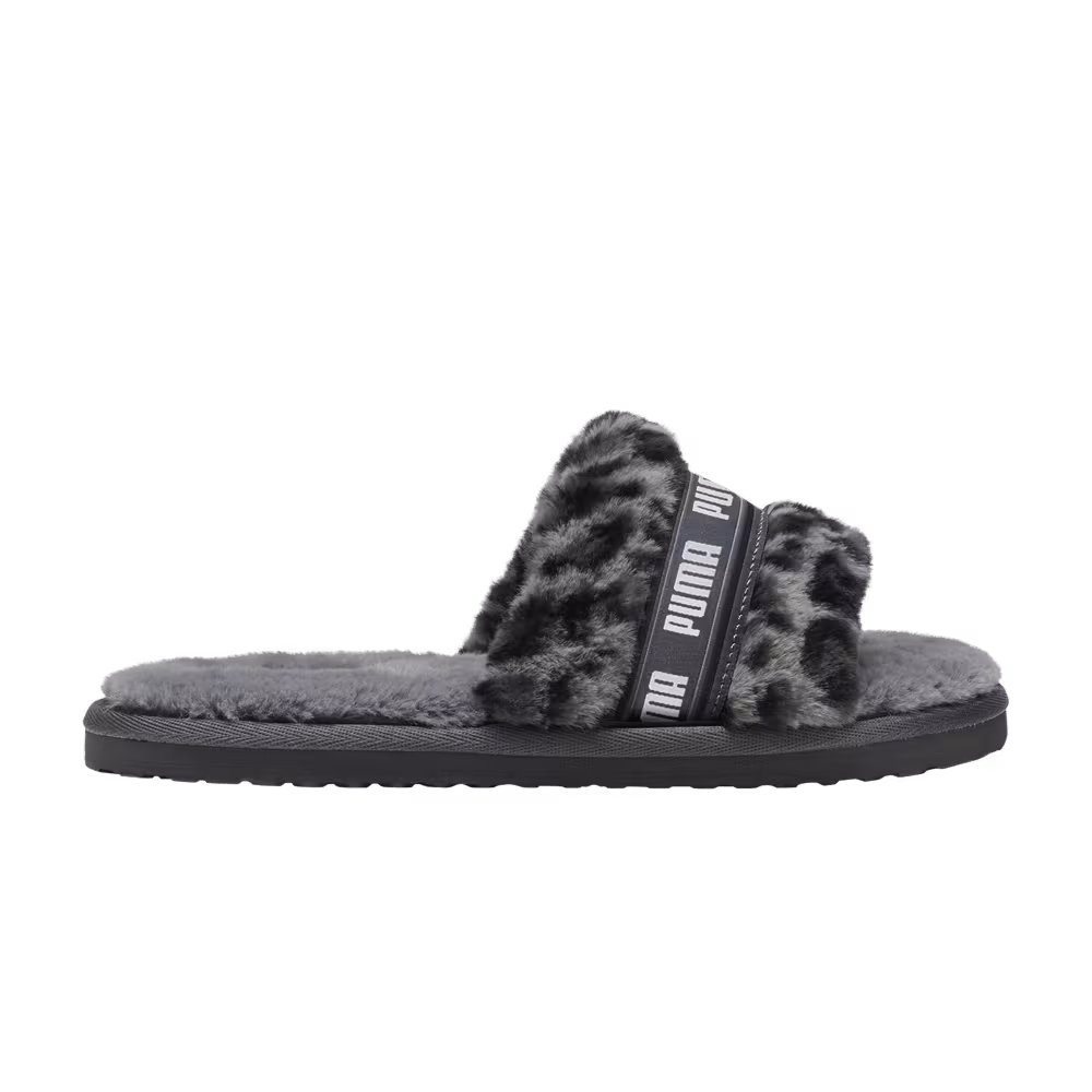 Puma Women's Fluff Slide I Am The Drama - Grey Leopard