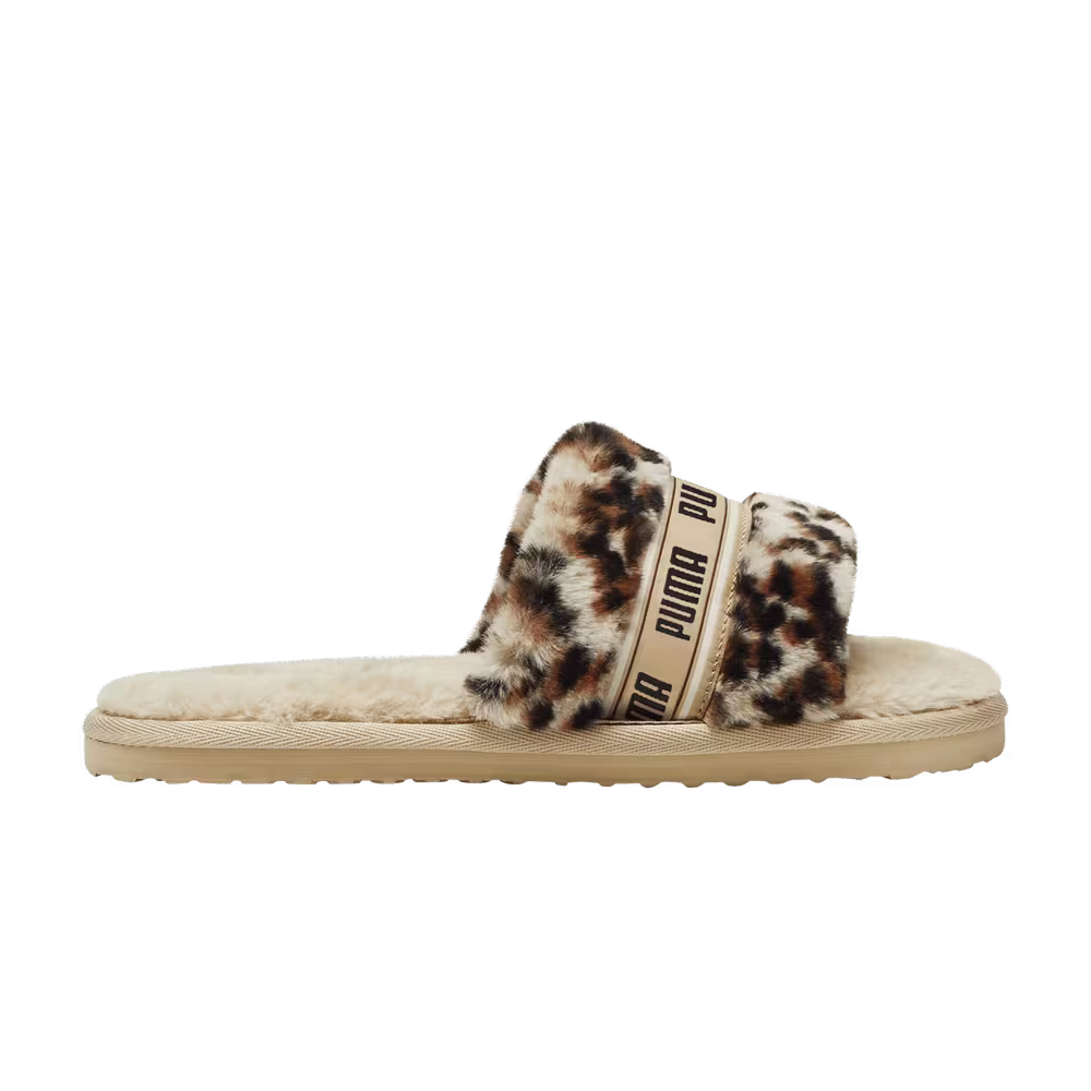 Puma Women's Fluff Slide I Am The Drama - Putty Leopard