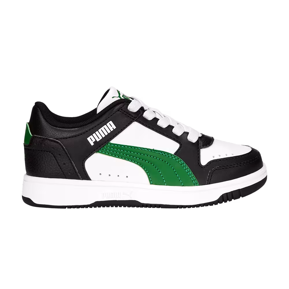 Puma Rebound Joy Low Little Kid Black White Green