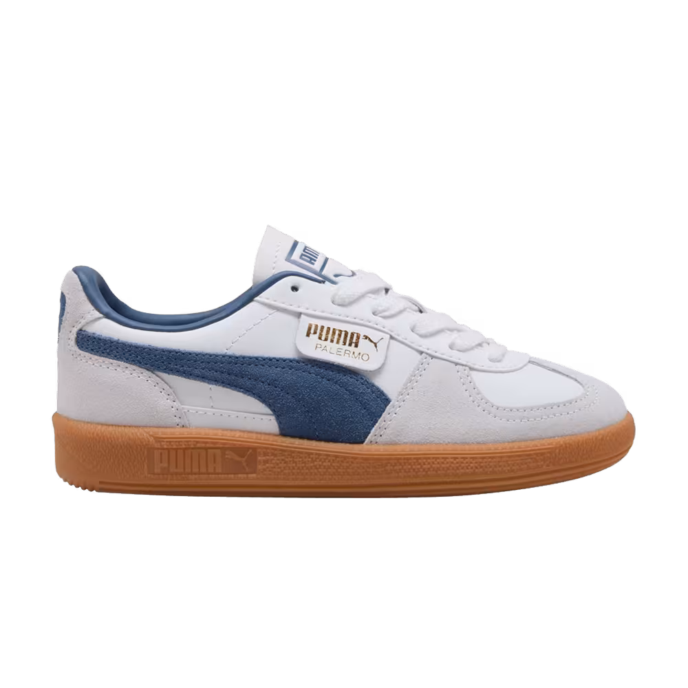 Puma Palermo Leather Big Kid White Dark Indigo