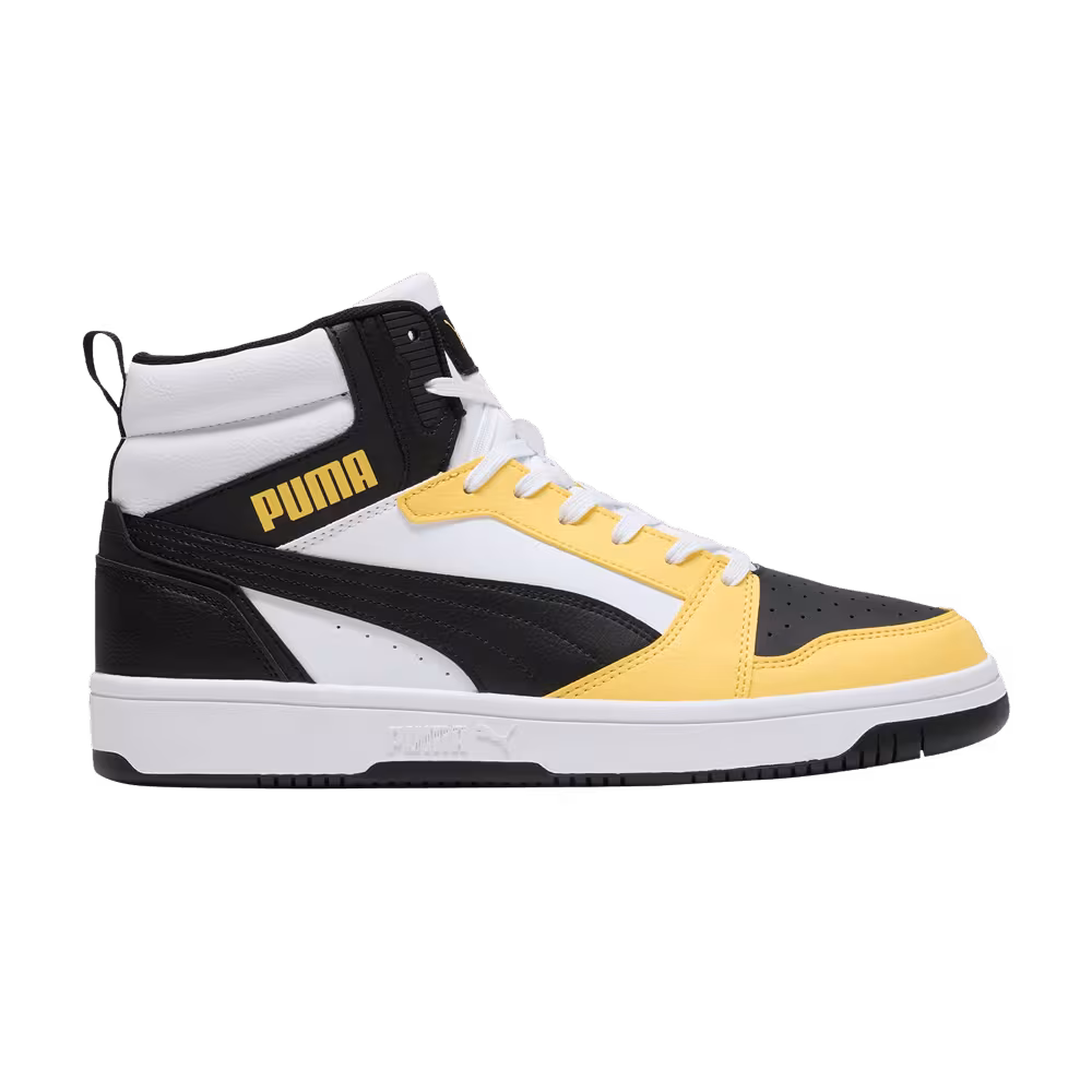 Puma Rebound Mid White Black Sunny Yellow