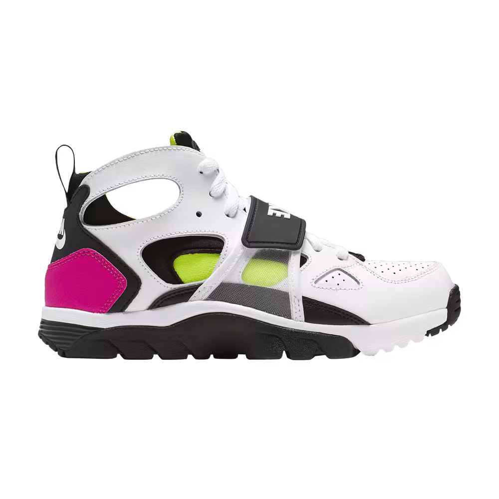 Nike Air Trainer Huarache GS White Laser Fuchsia Volt