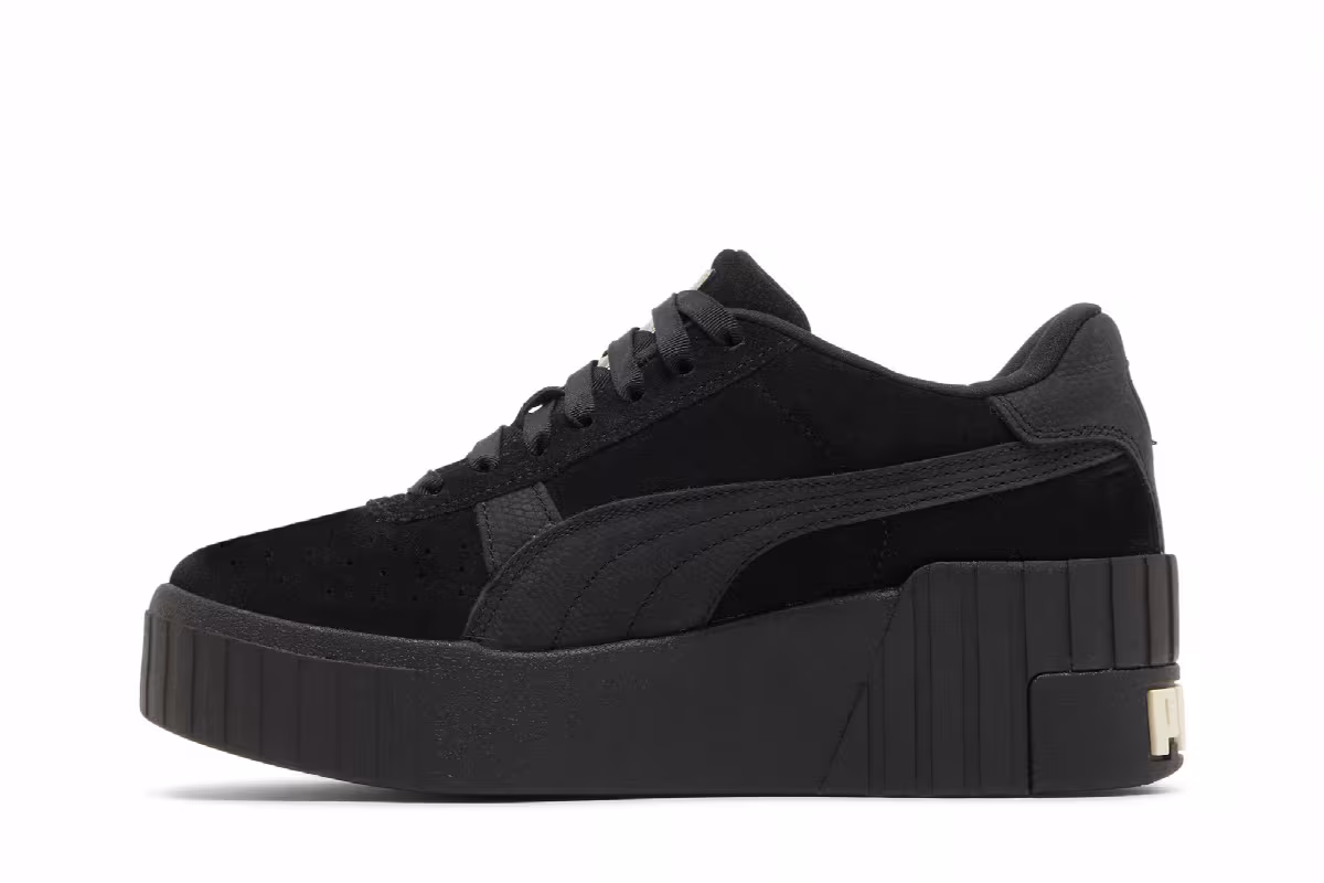 Puma Women's Cali Wedge Tonal Black, view 4