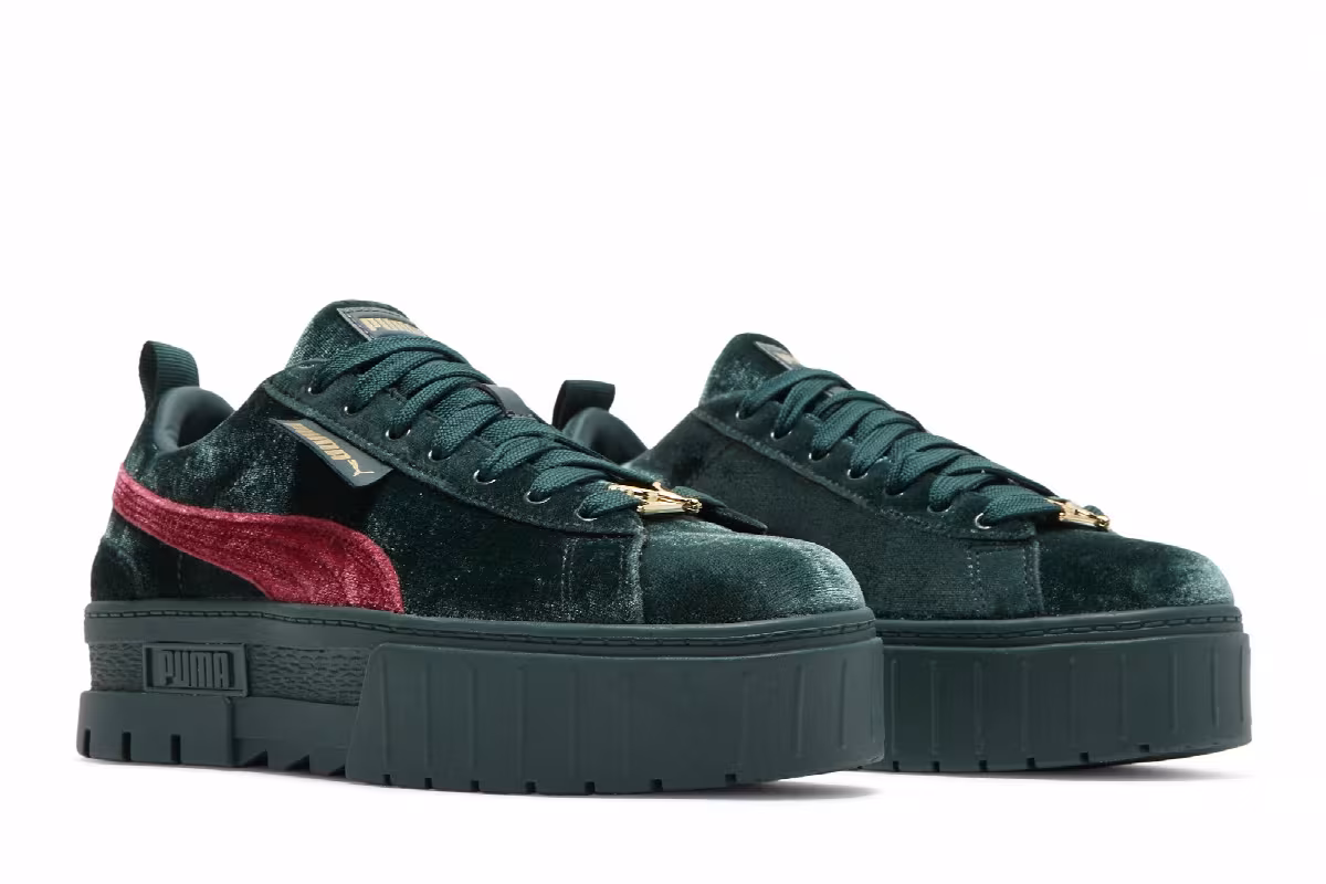 Puma Women's Mayze Velvet - Green Gables Tibetan Red, view 9