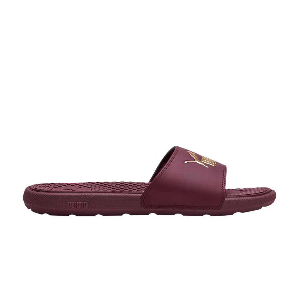 Puma Cool Cat Campus Slides Burgundy Gold