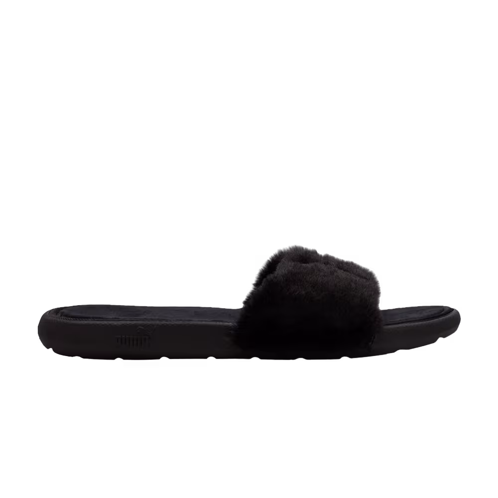 Puma Women's Cool Cat Fluffy Slides Black