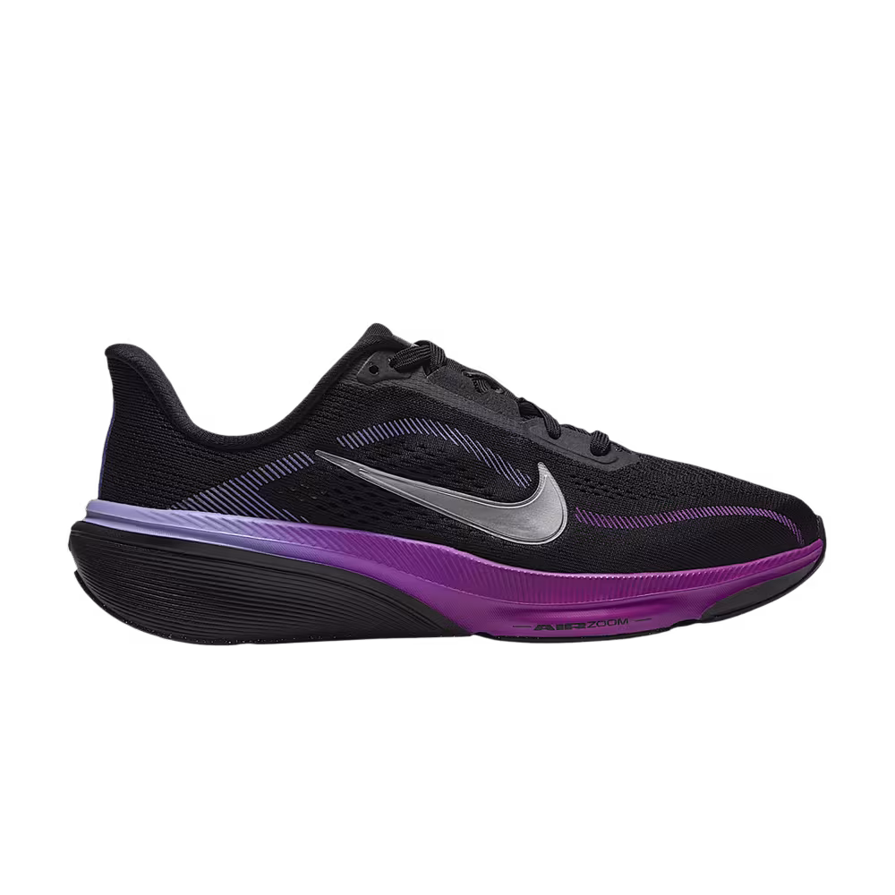 Nike Pegasus 42 Road GS Black Persian Violet Vivid Purple Metallic Silver