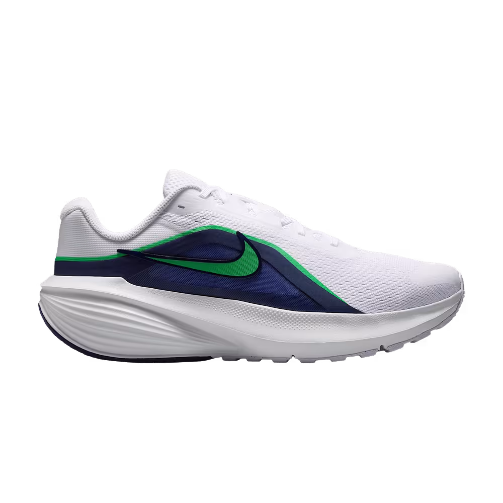 Nike Downshifter 14 Road (Wide) White Midnight Navy Summit White Green Spark