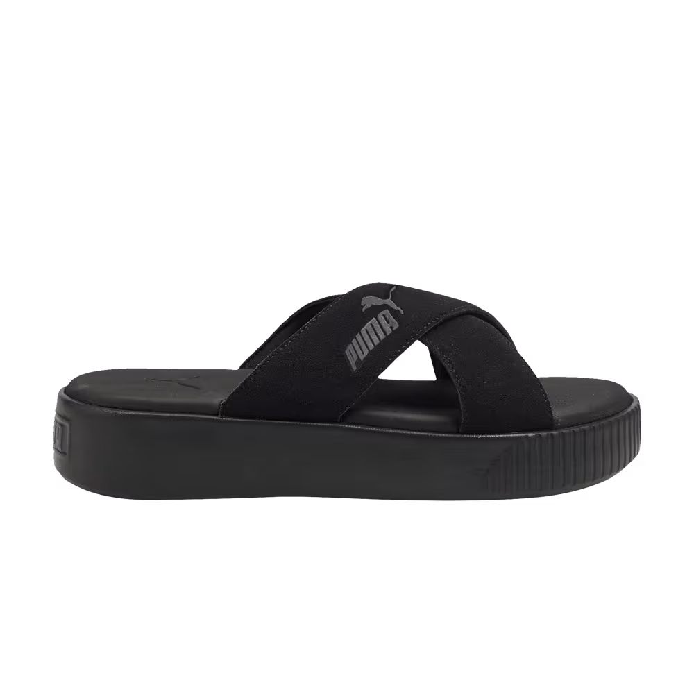 Puma Women's Platform Suede Slide Black