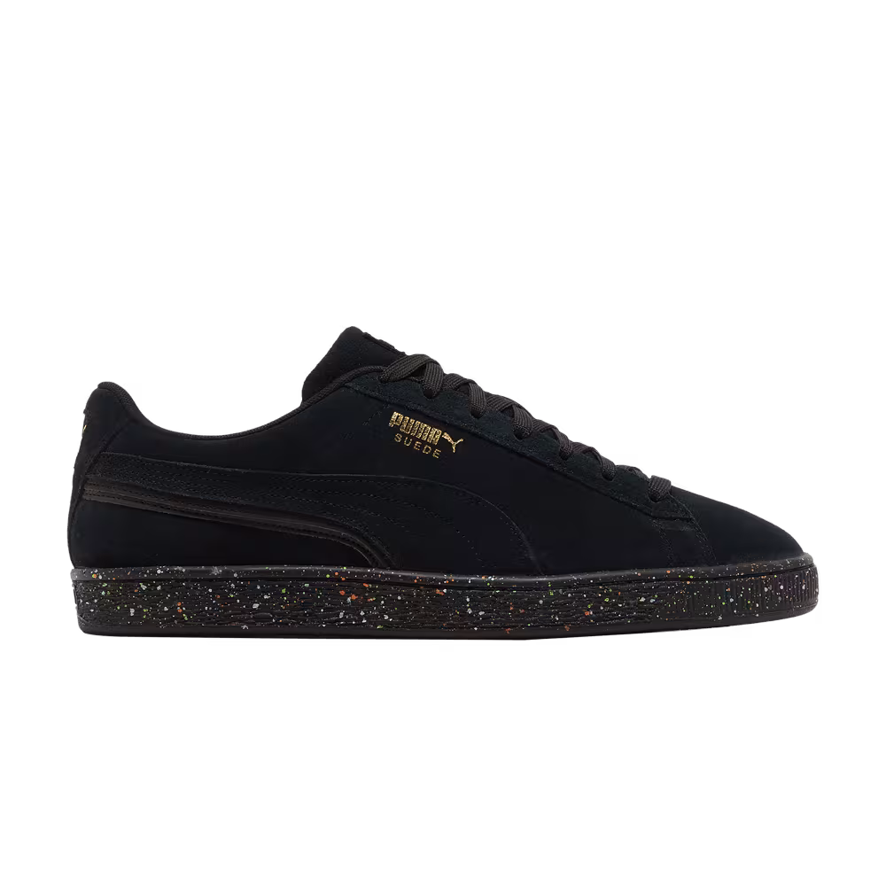 Puma Suede Triplex Mono Black Paint Splatter