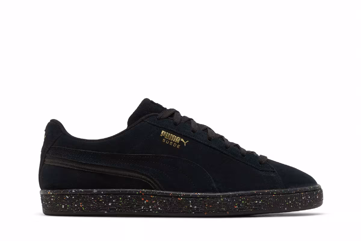 Puma Suede Triplex Mono Black Paint Splatter, view 2