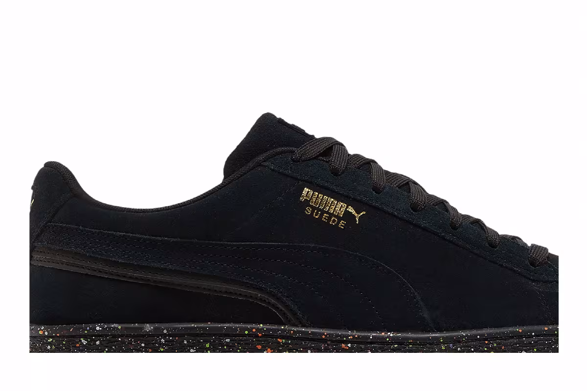 Puma Suede Triplex Mono Black Paint Splatter, view 3