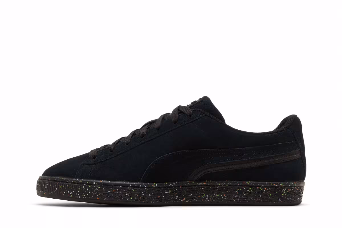 Puma Suede Triplex Mono Black Paint Splatter, view 4