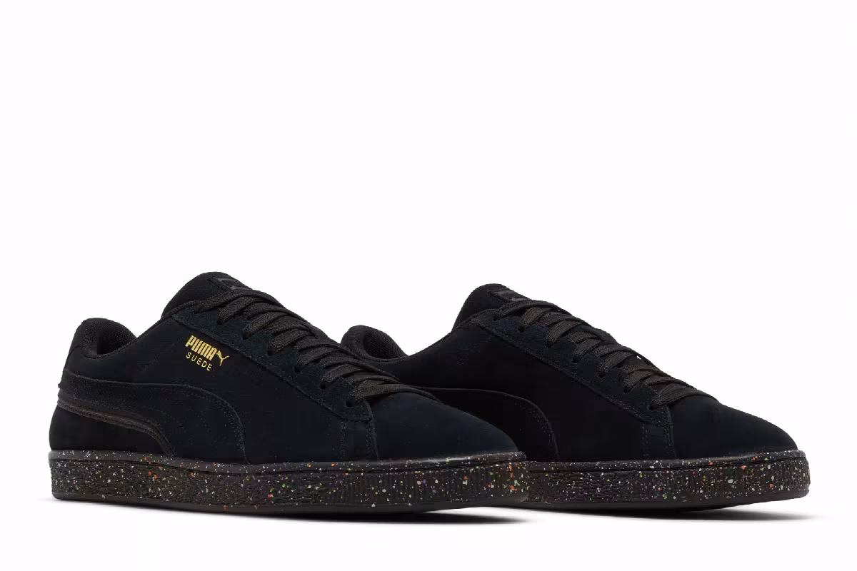 Puma Suede Triplex Mono Black Paint Splatter, view 9