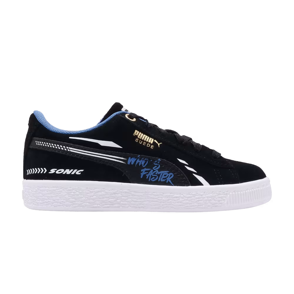 Sonic The Hedgehog x Puma Suede Jr Who's Faster - Black