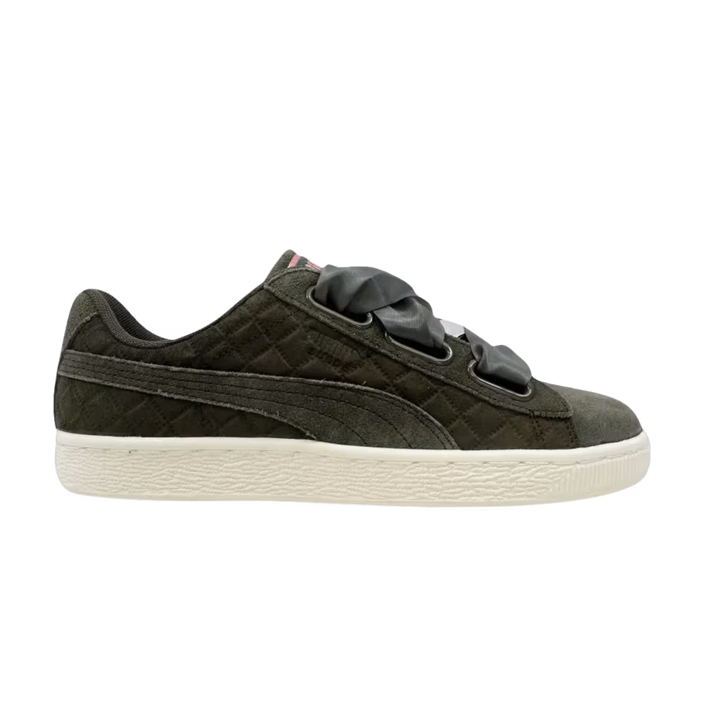 Puma Women's Suede Heart Quilt Olive Night