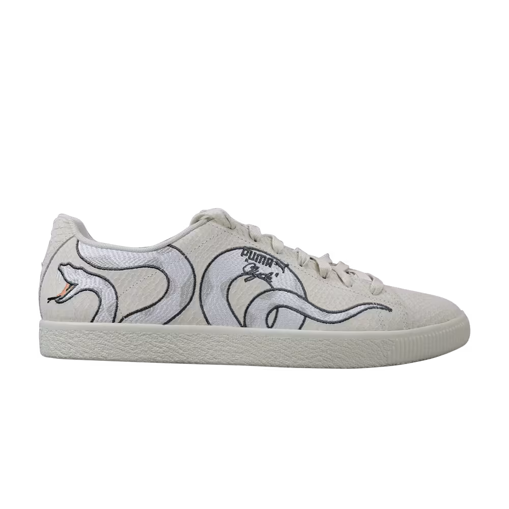 Puma Clyde White Snake Embroidery