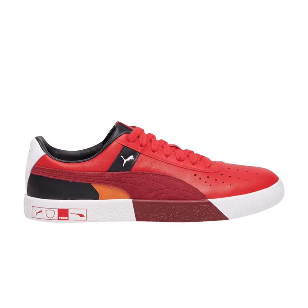 Puma Clyde Hacked Perforated Toe Red