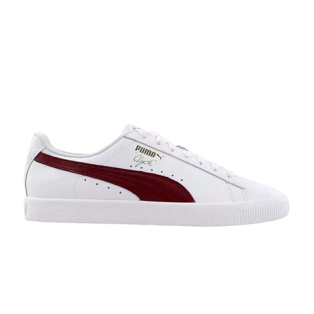 Puma Clyde Core Leather Foil White Cabernet