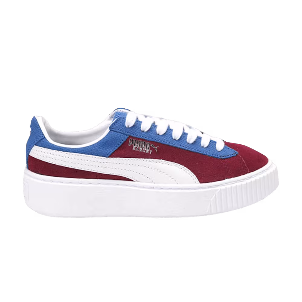 Puma Women's Basket Platform Color Blocked - Cabernet True Blue